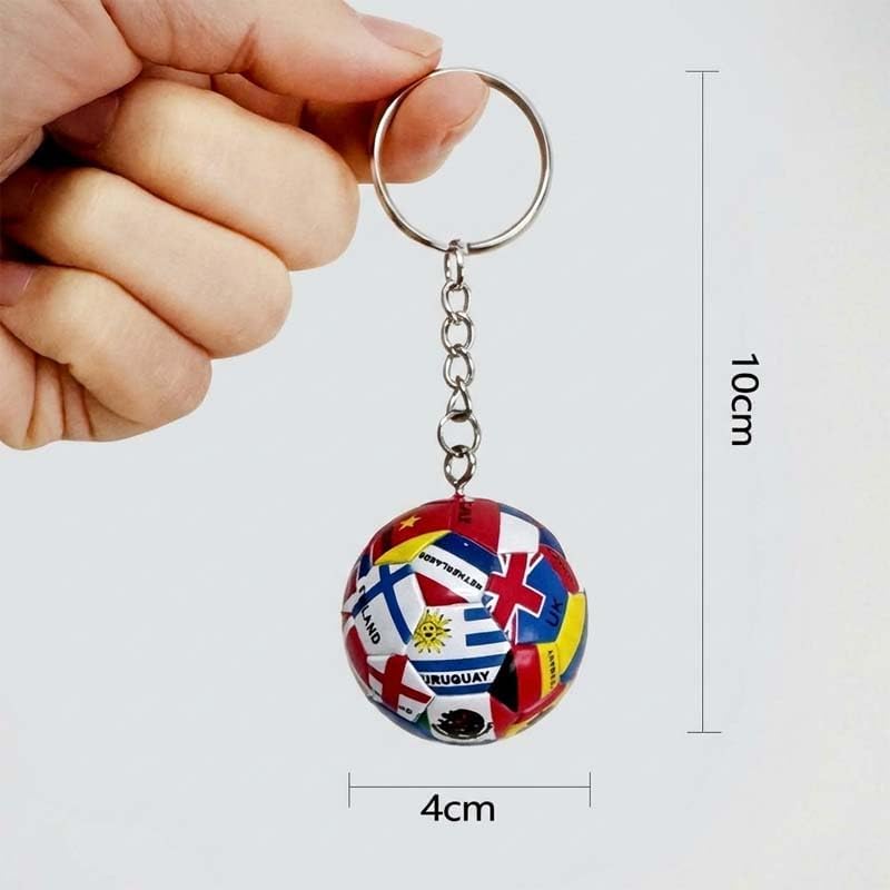 4 Pcs 2026 Soccer Ball Keychain Set - 3D Soccer Keychain Souvenir with National Flags Keyring, Soccers Gift & Accessories for Men Sports 2026 Merchandise Team Bag Charm