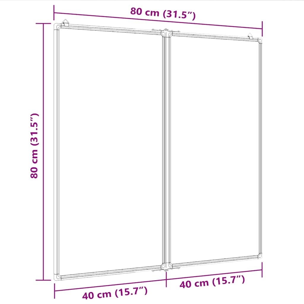 SKM Magnetisches Whiteboard Klapp 80x80x1,7 cm Aluminium,Bürobedarf,Präsentationsbedarf,Ausstellungstafeln,2.88 kg,4005351