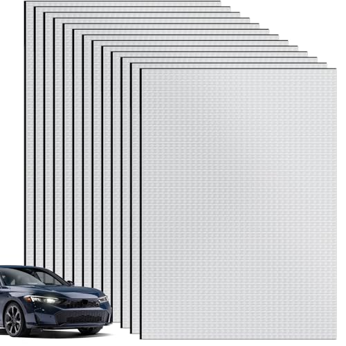 12 Stück Auto Dämmung, Durable 40x25cm (Gesamte Länge: 480cm×25cm) Schallschutzmatte, 5mm Dick Motorhaube Dämmmatte Auto, Antidröhnmatte Selbstklebend, Feuchtigkeitsbeständig Isoliermatte