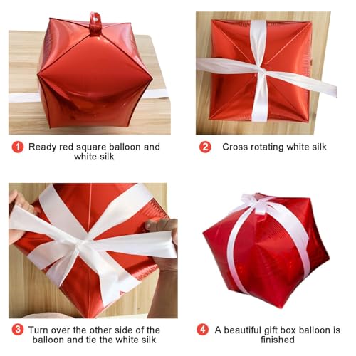 Bonropin Christmas Balloon Arch Kit - Red White Balloons, Candy Balloons, Red Star Foil Balloons, Candy Cane Foil Balloons, Box Foil Balloons for Xmas Balloon Garland Kit Christmas Party Decorations - Thumbnail 5