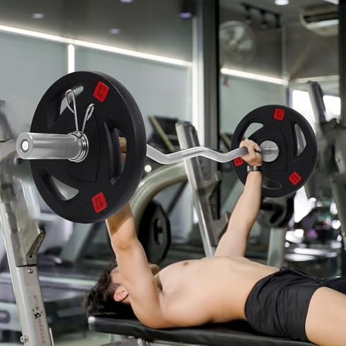 image for Fitvids Olympic EZ Curl Barbell Bar 47