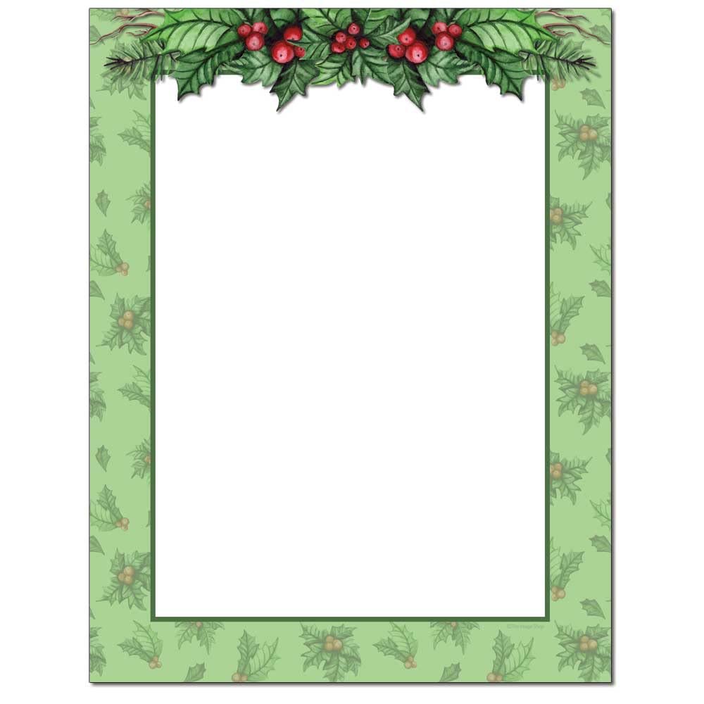 Jolly Holly Letterhead Laser & Inkjet Printer Paper (100 Sheets)