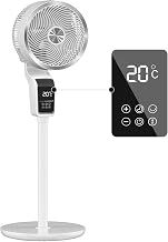 Home Harbour Breeze Motion Oscillating Standing Fan Remote Control | 3-Speed/Modes Pedestal Fan, Silent Operation, Adjustable Height, Touch Display, 12 Hr Timer | Quiet Electric for Bedroom & Home
