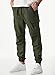 JMIERR Men's Pants Stretch Elastic Waist Drawstring Cargo Joggers Pants Casual Cargo Pants Relaxed Fit Tapered Sweatpants with Multi Pocket,US 36(L),Moss Green