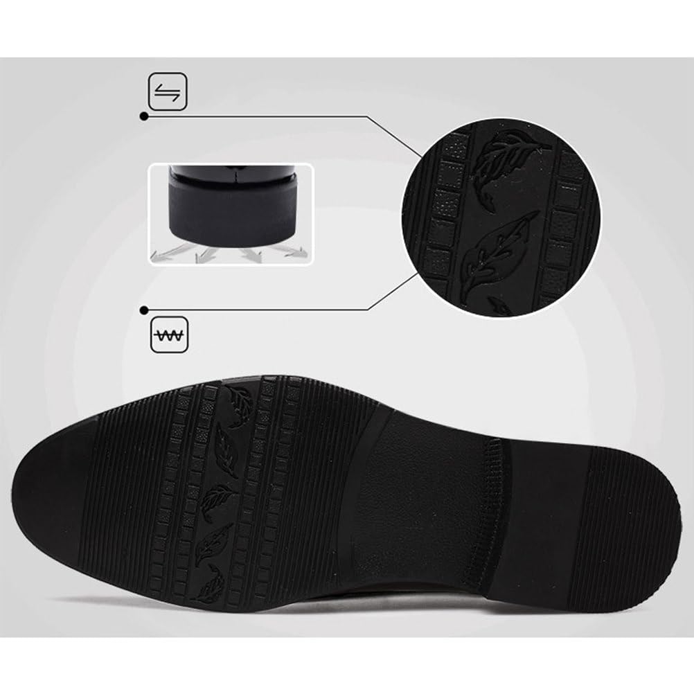 Mocassini Eleganti da Uomo in Pelle Verniciata Classici Stringati Business Scarpe Oxford da Sposa