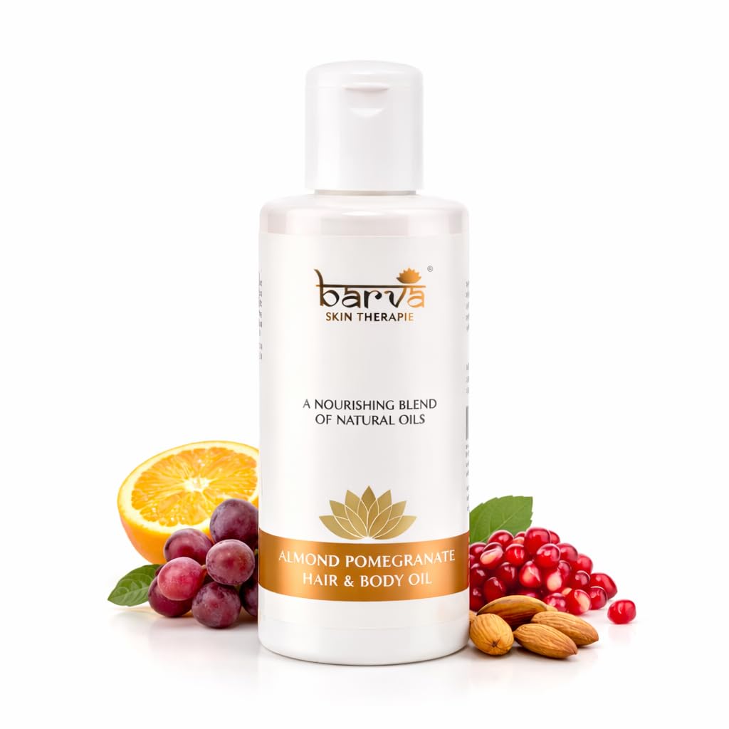 Barva Hair & Body Massage Oil with Natural Almond and Pomegranate. Relaxing Body Oil for Dry to Normal Skin with Vitamin E - 200 ml-image-15
