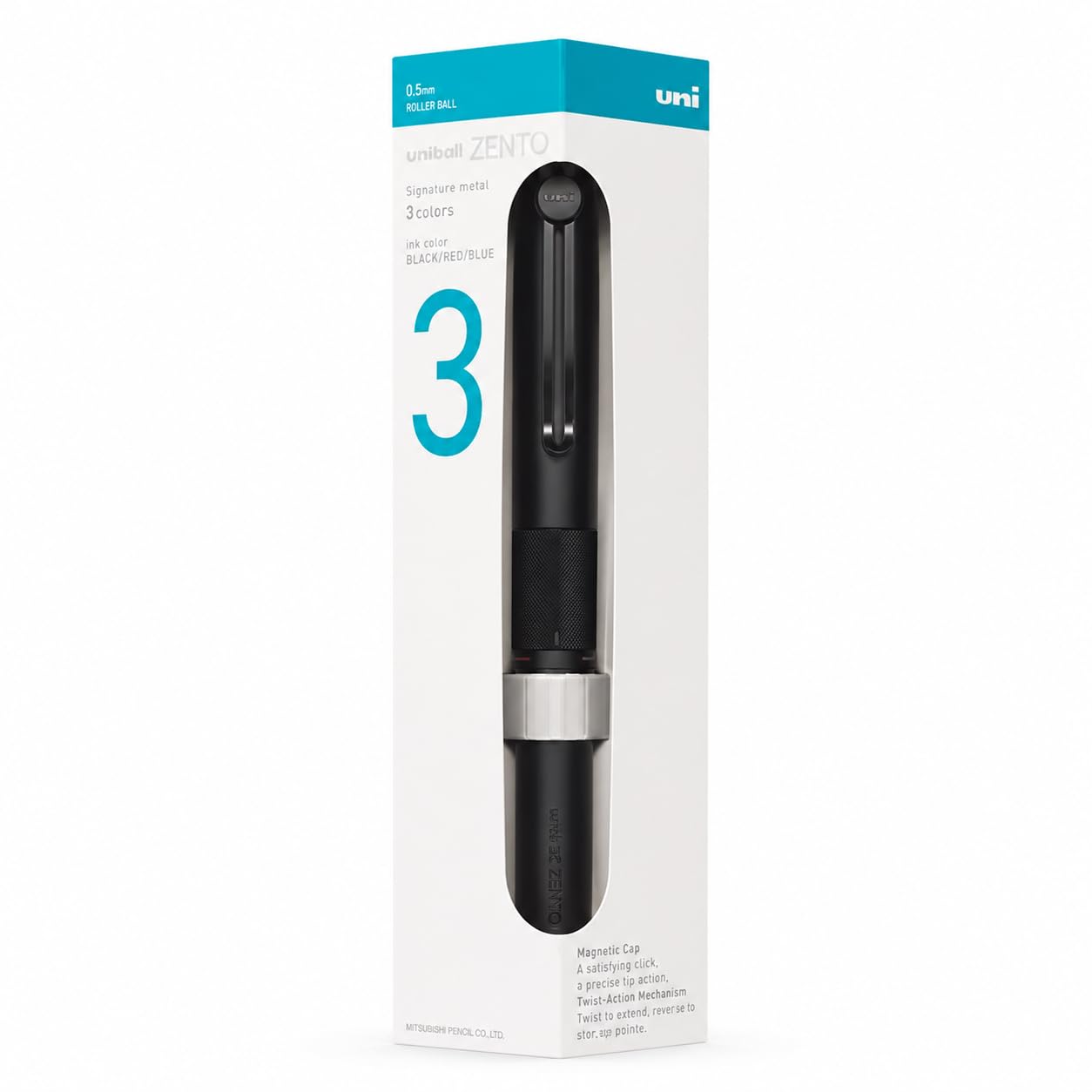 ZENTO Signature Model 3 Color Rollerball Pen 0.5mm Black Body