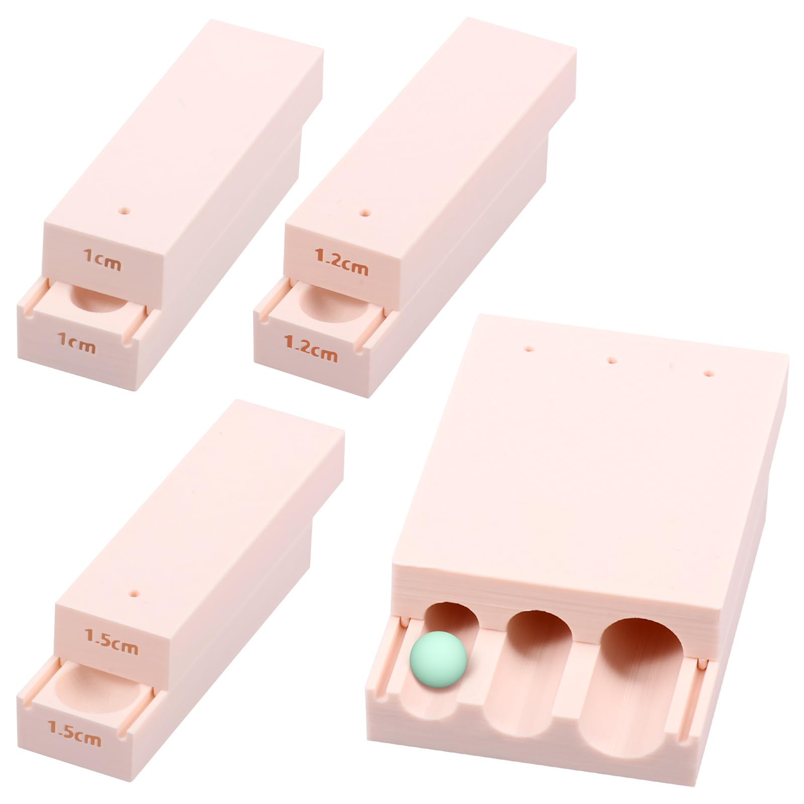Polymer Clay Bead Roller with Scale,Round Bead Hole Maker,Clay Jewelry Earrings Making Tool,Creates Three Sizes of Beads for DIY