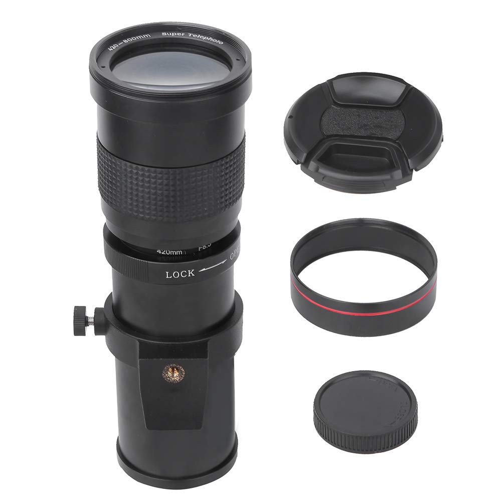 Teleobiettivo Zoom Manuale 420-800mm F/8.3-16 con Supporto T2 per Fotocamera Reflex Ideale per scatti a Lunga Distanza