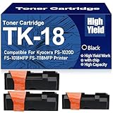 【Page à haut rendement】Chaque cartouche de toner noir TK-18 / TK18 contient 7200 pages par cartouche à 5% de couverture de papier A4. Cela offre un rapport qualité-prix exceptionnel et réduit la fréquence de remplacement des cartouches