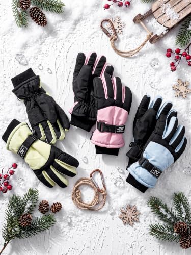 Image of Bencailor 3 Pairs Kids Ski Gloves Children Winter Gloves