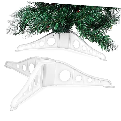 Cabilock Support Sapin Noël Blanc Base Fixation Sapin Artificiel Solide Et Facile à Monter pour Décoration De Fête DIY Élégant Et Pratique