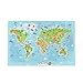 FETM 500 pezzi puzzle, illustrazione vettoriale della mappa del mondo con animali per bambini Puzzle per adulti bambini regalo fai da te - Jigsaw Puzzle