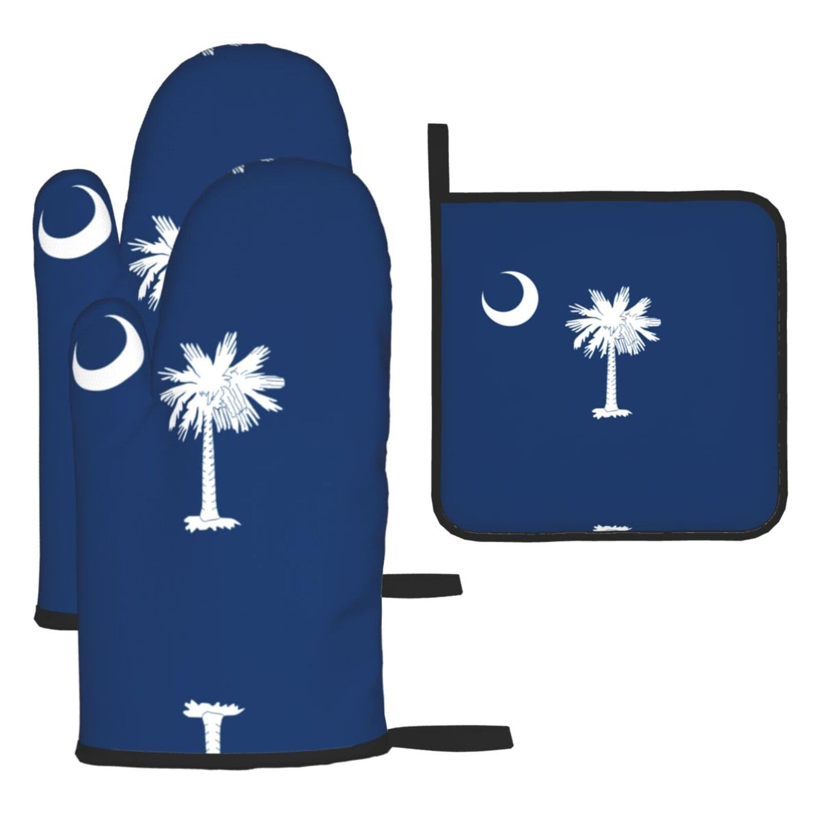 South Carolina Flag Oven Mitts And Pot Holders Sets Of 3 Oven Glove Kitchen Decor For Baking Cooking Bbq