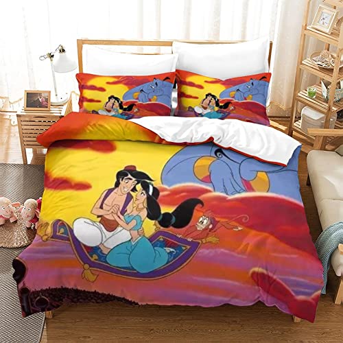 Aladdin's Lamp Juego De Ropa De Cama De Para Niños, Microfibra, Dibujos Animados,Aladdin Aladdin...
