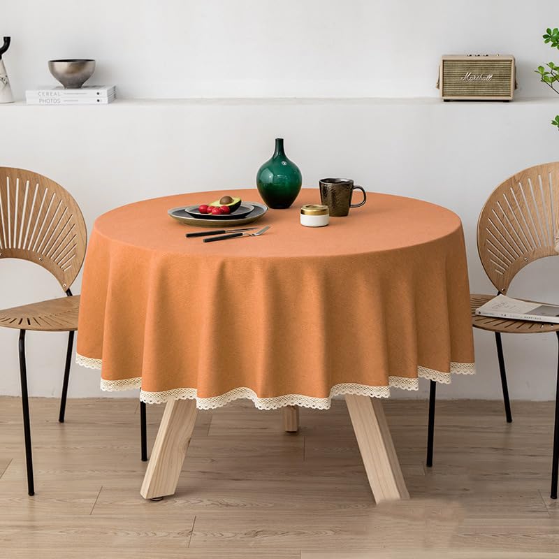 Nappe ronde pour hôtel et salle à manger, textile de table uni 120 cm A06