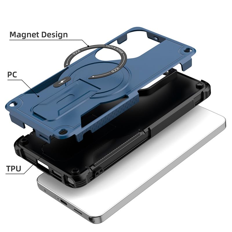 Image of US LITE Back Cover for Samsung Galaxy S26 Ultra with Portable Kickstand | MagSafe Compatible Magnetic Case | Shockproof Military Grade Protection | Extreme Protection Phone Cover - Blue