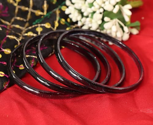 Image of STYOLLO Viral Jelly Plain Transparent Glass Kada Set For Women & Girls | Kanch Kada For Girls | Daily Ethnic Traditional Jewelry | Glossy Classic Fashion Kangan For Wedding, Festive & Parties - Set Of 4