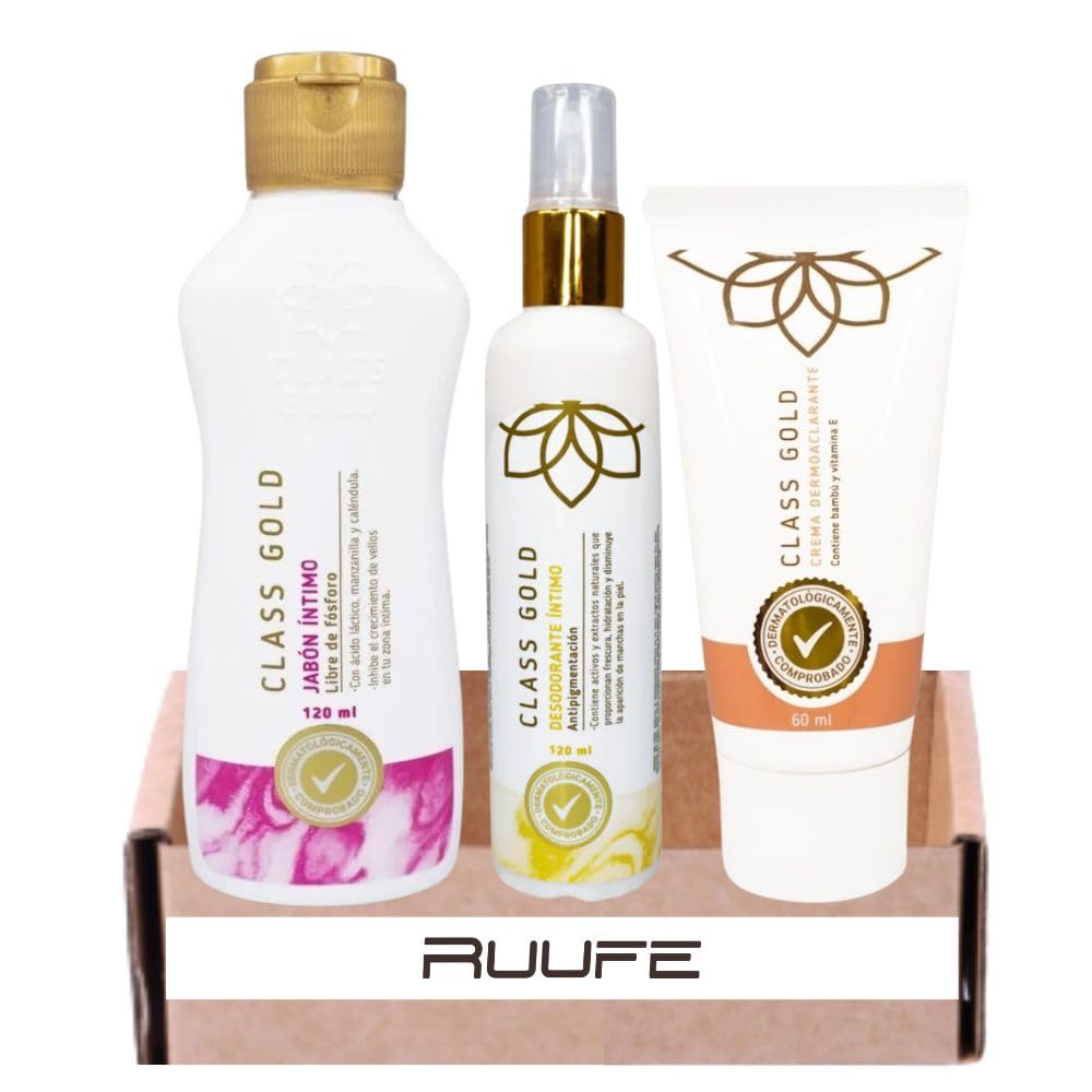 Class gold cosmetics Class gold kit (3 pack) class gold jabon intimo class gold dermoaclarante class gold desodorante intimo class gold desodorante