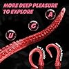 55cm Nothosaur ALLA Platinum-Silikon Tentakel Red Oktopus Langer Dildo mit Saugnapf für Frauen Männer, Extremen Sex Spielzeug Analdildos Herren Damen Cthulhu Fantasy Anal Sexspielzeug Analplug, M #3
