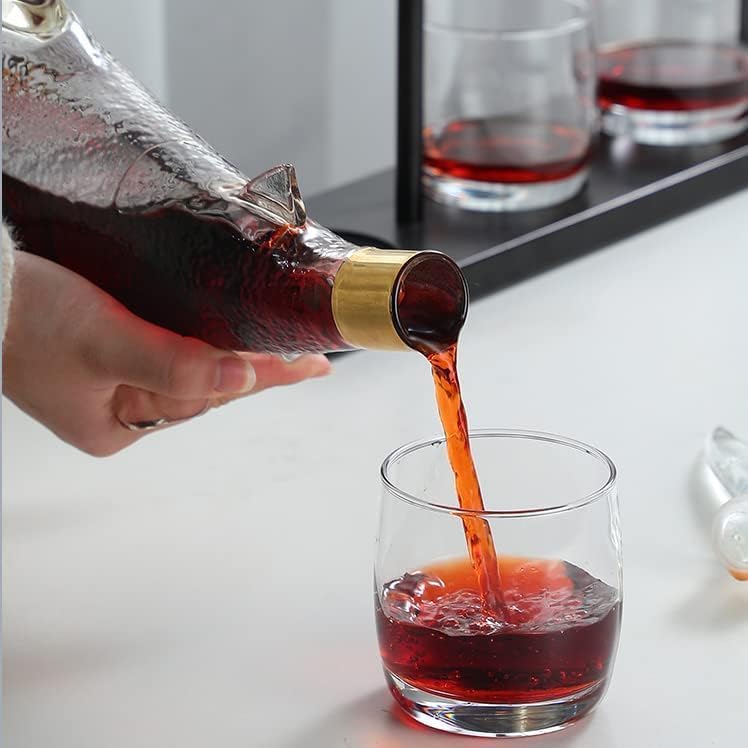 Miniatura 3 de Decantadores de vino 33.8 fl oz Tiburones Decantador de whisky Botella de vino de vidrio Decantador de licor para whisky, escocés, vodka de bourbon