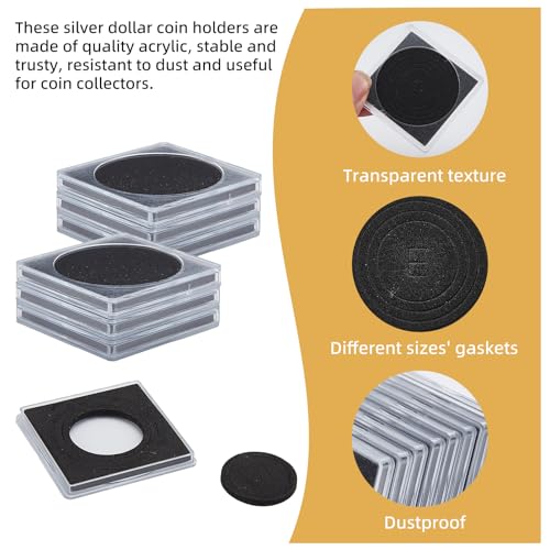 Juego de 20 cajas plásticas transparentes para monedas miniatura 3