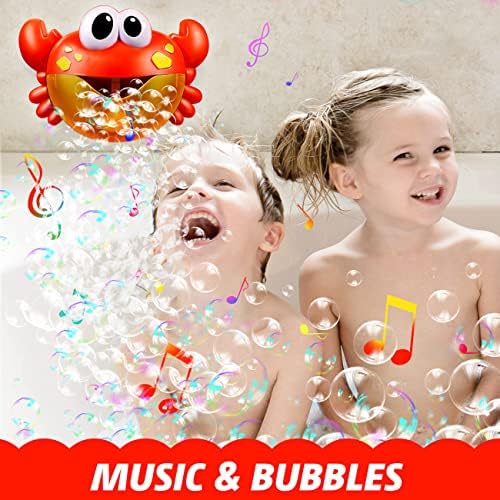 Jiosdo Baby Bath Toys - Crab Bubble Maker With Music, Bath Toys For Toddlers Babies Boys Girls, Bubble Blower Bubble Machine Bubble Toys