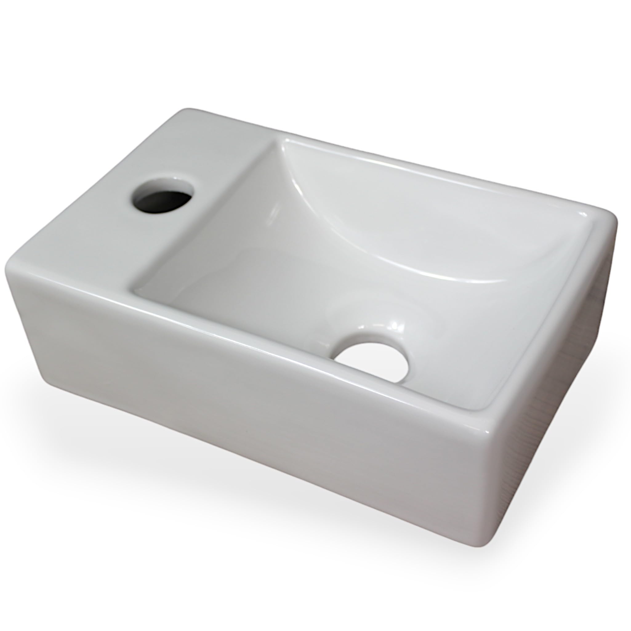 Umywalka WC dla gości 29,5 x 18,5 cm umywalka wisząca umywalka nablatowa ceramiczna biała