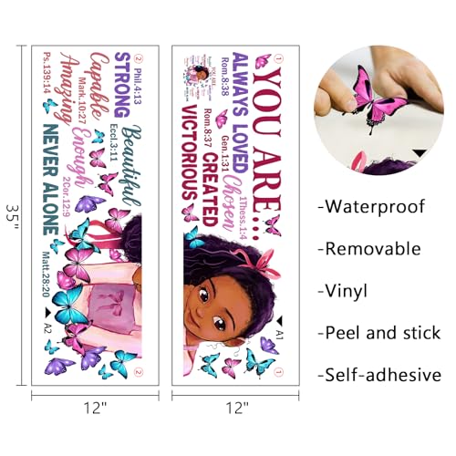 Vinilo Decorativo Yovkky Black Girl Mariposa Religiosa miniatura 2