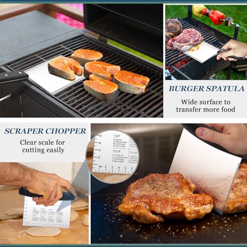 Joyfair Griddle Accessories Kit - 10Pcs, 18/10 Stainless Steel Flat Top Grill Tools Set, Commercial Rust-Free Spatulas for Outdoor BBQ Grilling Kitchen Cooking, Shiny Mirror Surface & Dishwasher Safe - Thumbnail 5