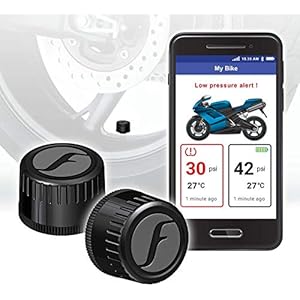 FOBO Bike 2 tire pressure monitoring system (Black) – external monitor, bike tire, temperature sensor, wireless, for smart bike, motorcycle, ebike & bicycle