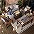 Aoxun Patio Furniture Set, Aluminum Patio Set with Fire Pit Table and 5" Thicken & Washable Cushion, Waterproof Outdoor Furniture, Outdoor Couch Sectional for Backyard (7 Seats/F, Grey)