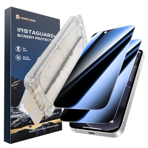 MAGIC JOHN 2PACK 3rd Gen for iPhone 17e/16e Privacy Screen Protector Anti-Spy One-Pull Easy Install Smooth Touch Auto-Align Screen 9H Glass Anti-Scratch