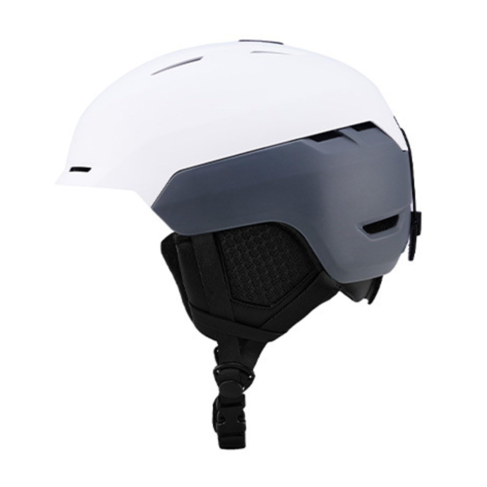 Qianly Casco Sport Invernale Snowboard Protezione Completa Schiuma Antiurto Fleece Morbido Padiglioni Integrati Regolazione Personalizzata Flusso D Continuo, Bianco, M