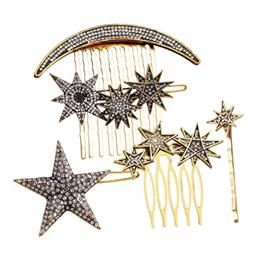 DEARMAMY 1 Juego De Accesorios Retro Para El Cabello Peineta Peineta Lateral Pinza Para El Cabello Peineta Lateral Horquillas De Estrella Horquilla Para Decoración Pasadores De