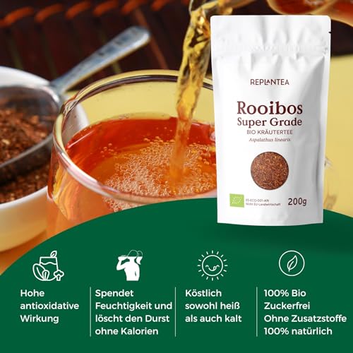 Rooibos Tee BIO 200g (100 Tassen) | Rotbuschtee in Bio Qualität REPLANTEA