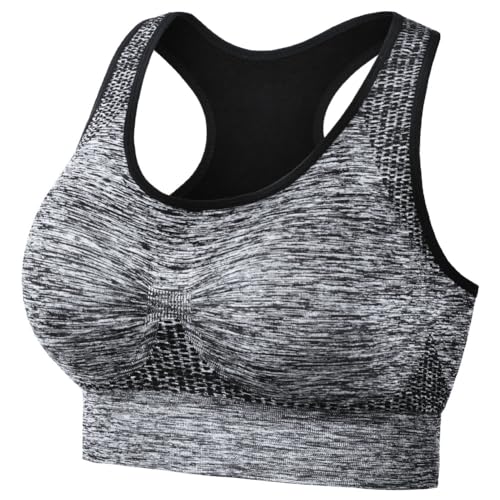 AUYAO Sport BH Damen Sport Bustier BH Ohne Buegel mit Polsterung Bustiers Racerback Push up Gepolstert Starker Halt Nahtloser Sports Bra Top Breite Schultergurte Soft Bra Fitness Laufen Yoga Joggen S