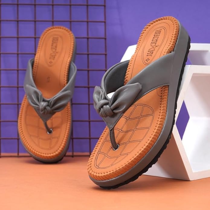Image of HEALTH FIT Orthopedic with Super Extra Soft Ortho Care Anti-Skid Doubleu Flip-Flops for women Slippers /Doctor Chappal & Footwear HF330