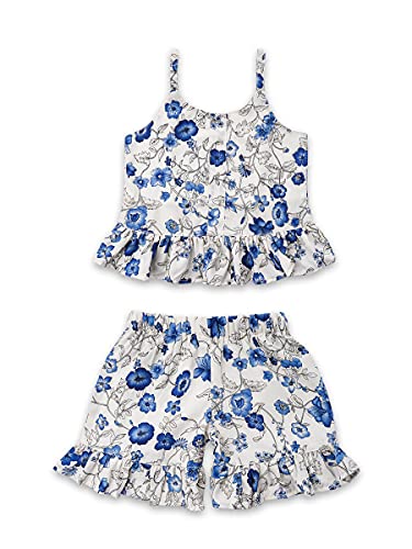 Image of Kids Top and Shorts Sets For Girls (K-4542-LIGHT-BLUE-26)