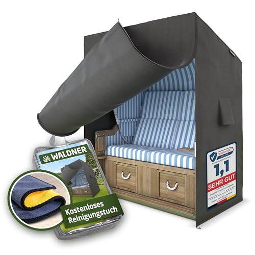 WALDNER Strandkorb Schutzhülle | Oxford 600D | Abdeckung Strandkorbhülle Abdeckhaube Abdeckplane | wasserdicht winterfest wetterfest UV-beständig atmungsaktiv | 120 x 90 x 160 B/T/H | grau anthrazit WALDNER Strandkorb Schutzhülle | Oxford 600D | Abdeckung Strandkorbhülle Abdeckhaube Abdeckplane | wasserdicht winterfest wetterfest UV-beständig atmungsaktiv | 120 x 90 x 160 B/T/H | grau anthrazit