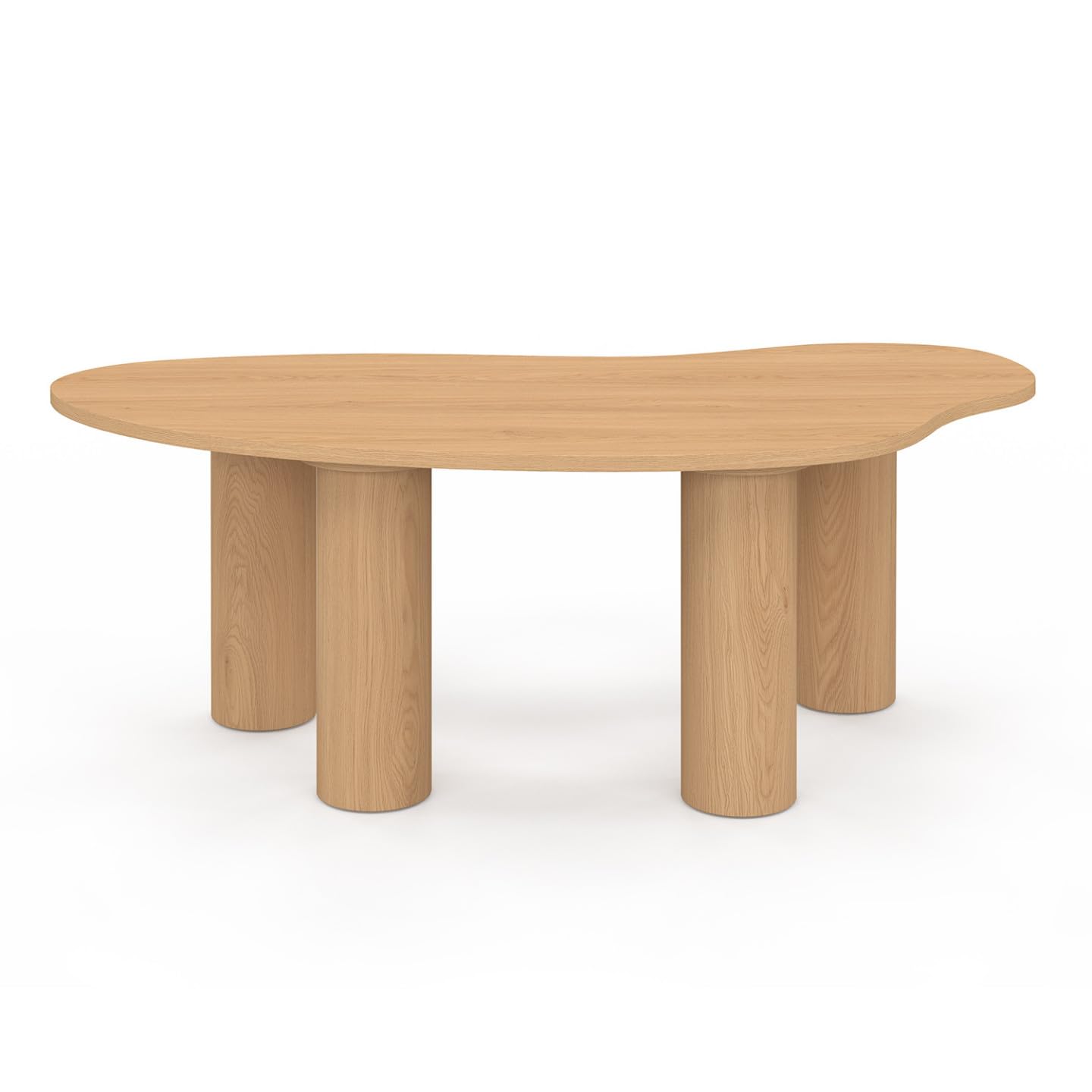IDMarket – Mesa baja orgánica 100 cm madera efecto haya