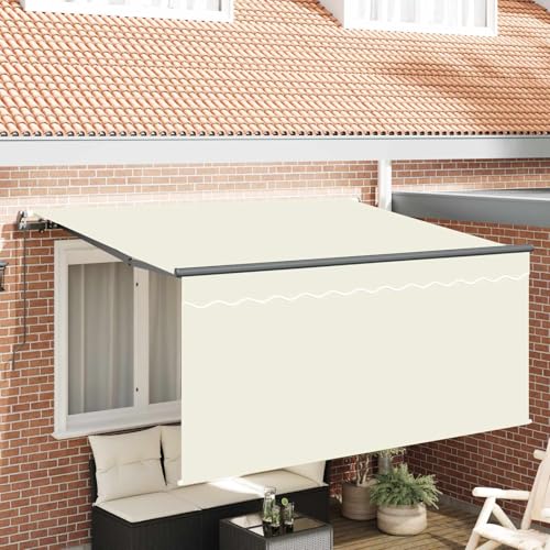 Auvent rétractable pare-soleil manuel avec toile polyester imperméabilisée de jardin