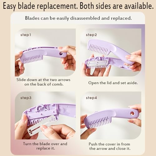 Peine para cortar cabello 3 en 1 ajustable, 2 piezas miniatura 6
