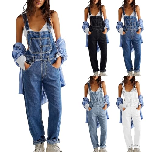 Jeans dam, långa oversize, hängselbyxor, breda jeans, säckig jumpsuit, overaller, stora storlekar, hängseljeans, sommar, denim, stretch, sommarbyxor med remmar