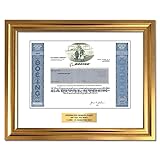 GiveAshare Boeing Stock Certificate (BA) - Personalized Replica (Gold Frame & Plaque)