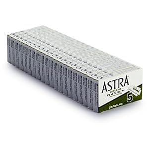 Astra Rasierklingen-platinum-classic für den klassischen Rasierhobel, Nassrasierer [geschlossener Kamm] – 100 Rasierklingen im Set