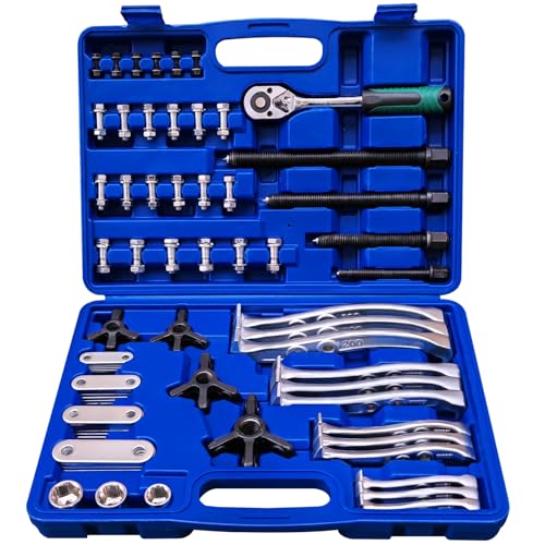 FOFLYRN 4 in 1 Gear Puller Set,2 Jaw & 3 Jaw Bearing Puller Kit,72pcs 3