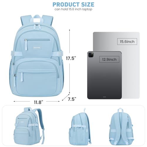 Image of WINDARS Backpack for School Girls, Cute High School Backpacks for Teens Women Student Large Bookbag 15.6 Inch Laptop Bag with USB Charger Port for College Work Travel Trip (Blue)
