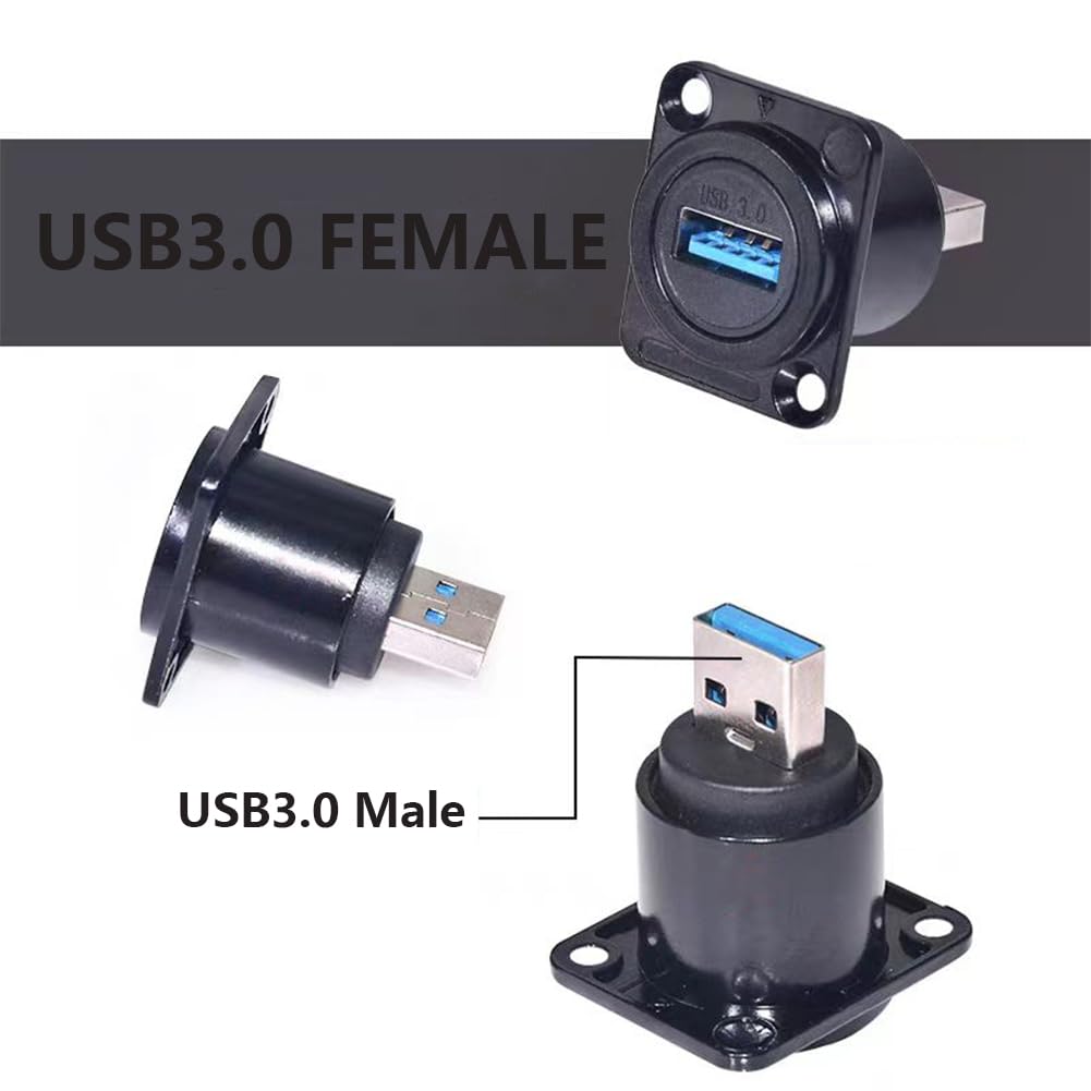 USB 3.0 D-Typ Kupplung – Doppelport, Lötfreie Halterung Für PC, TV & Laptop, Inkl. Schrauben