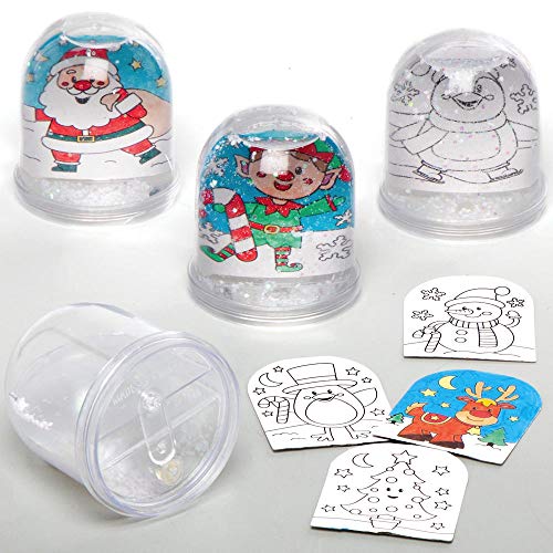 Baker Ross AX490 weihnachtliche Schneekugel-Kits zum Anmalen, 4...